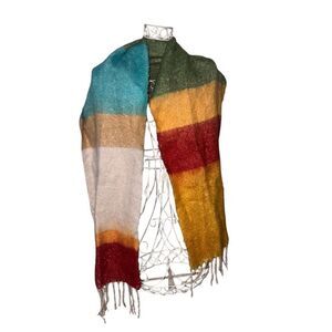 GREAT CONDITION VINTAGE Women's Multi-Color Stripe Scarf-  Head scarf, fancy for